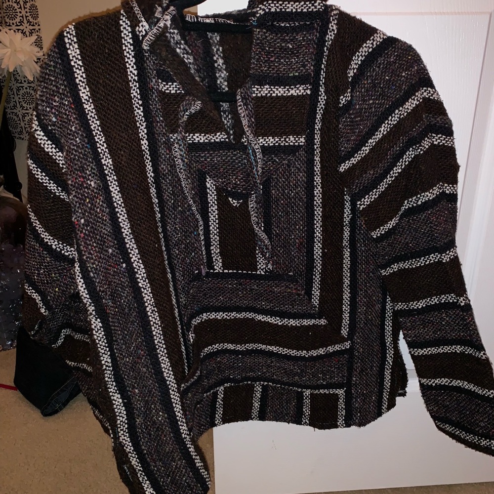 Black Baja Poncho